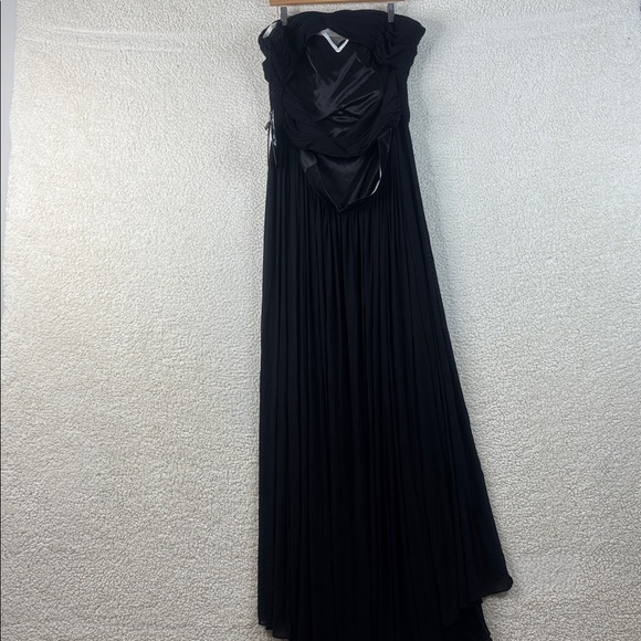 NWT Terani Couture Womens Black Beaded Neckline Strapless High Low Gown Size 18 - Picture 11 of 16